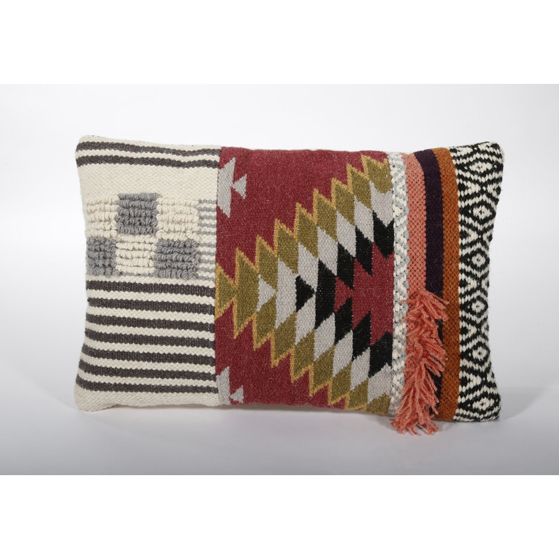 Carden Patchwork Jute / Sisal Reversible Throw Pillow