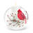 Cardinal On A Branch In A Snowflake Patterned Globe Votive Candle Holder