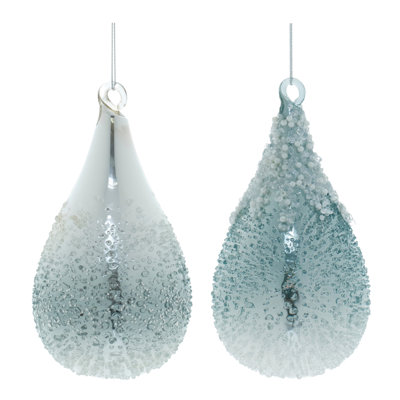 Ornement en forme de goutte de verre écume de mer (ensemble de 6)