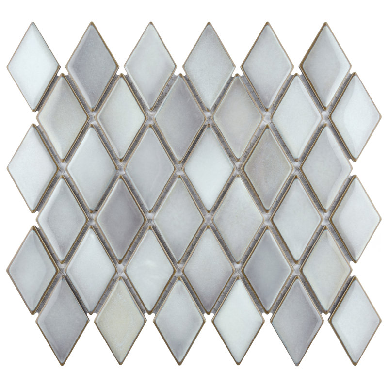Hudson 2" x 3" Porcelain Grid Mosaic Wall & Floor Tile, Gray Eye