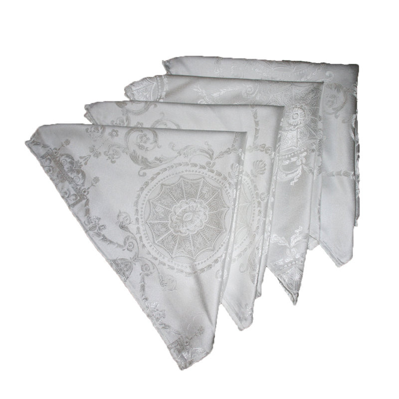 Bloch Polyester Floral Square Napkin, White