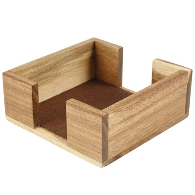 Wood Square 1 Piece Coaster Holder