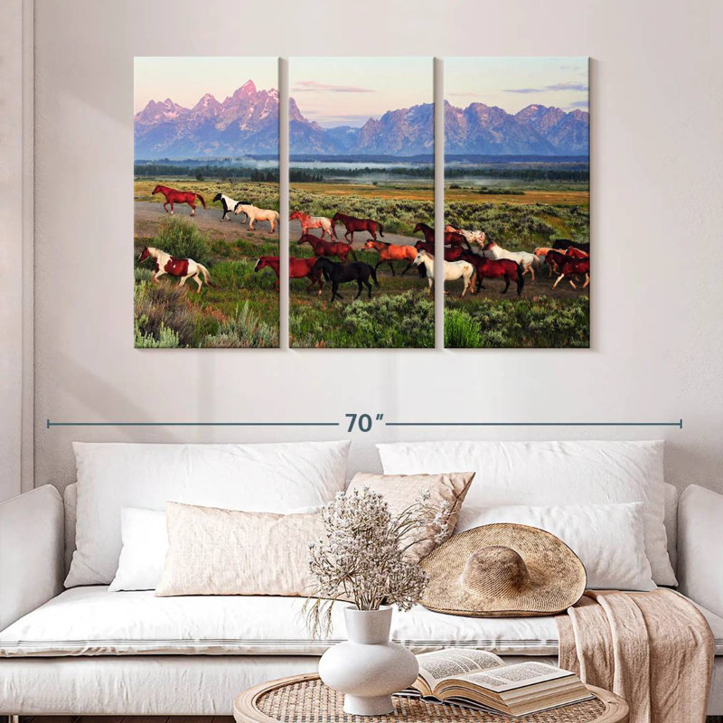 Chevaux de ferme Alvord Teton, H 32 po x l 50 po