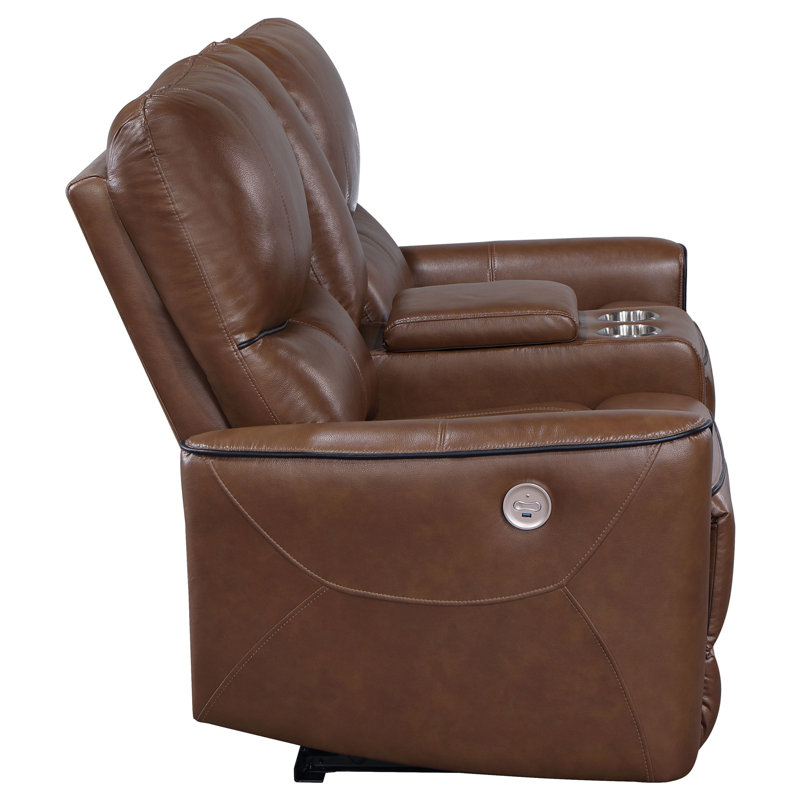 Causeuse brune inclinable électrique, Brun