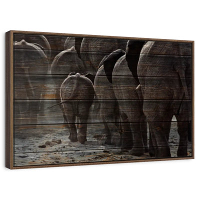 Wooden Textured Elephants