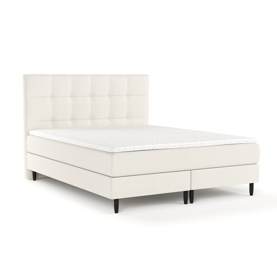 Boxspringbett mit Bonellmatratze und PU-Schaum Topper