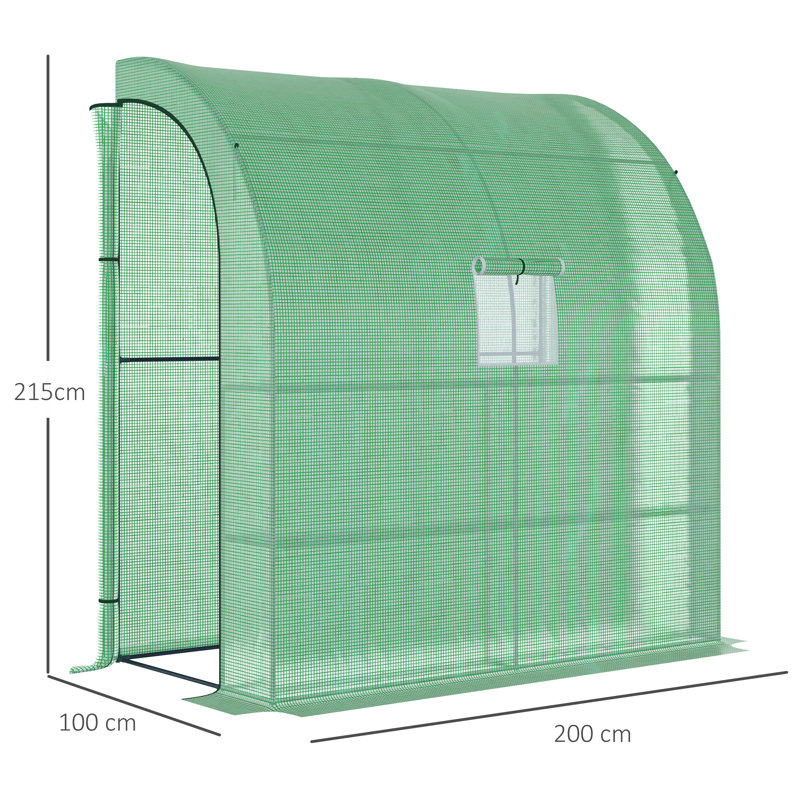6.6 Ft W x 3.3 Ft D Mini Greenhouse, Green