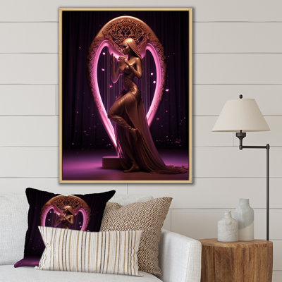 Mythical Woman jouant de la harpe sur toile