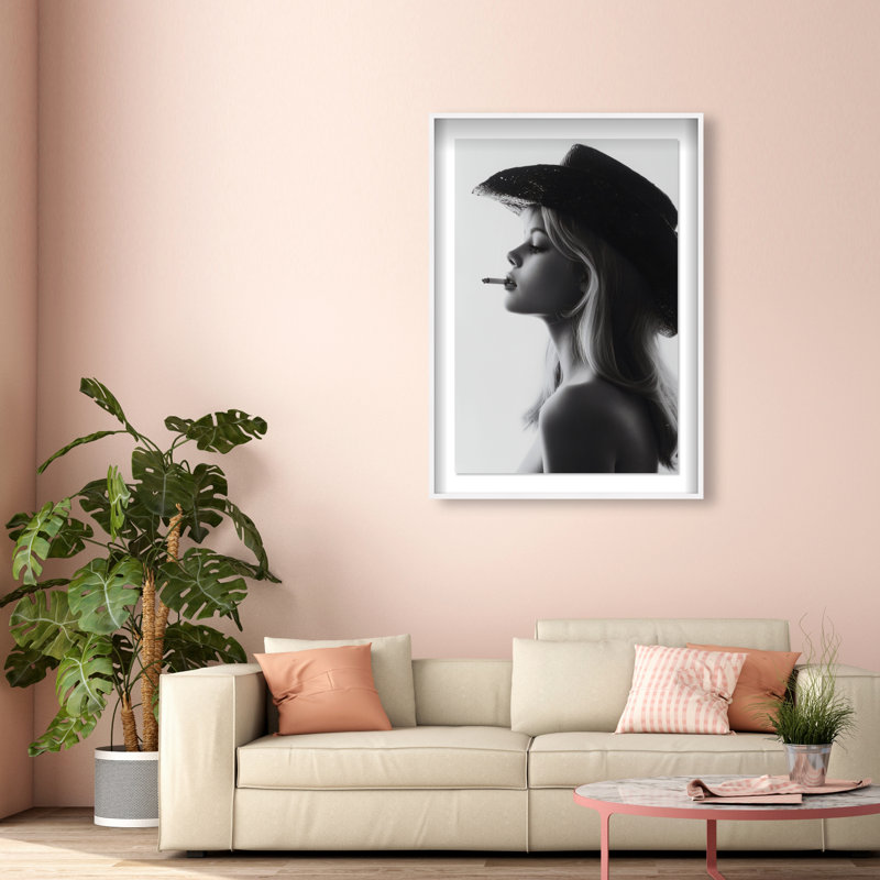 Desert Cowgirl Shadowbox Fashion Print by Oliver Gal, Black Frame, 10 x 15, 55.5"H x 37.5"W, White Shadowbox