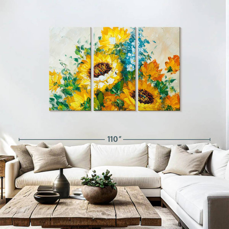 Harnek Abstract Sunflower, 48" H x 74" W