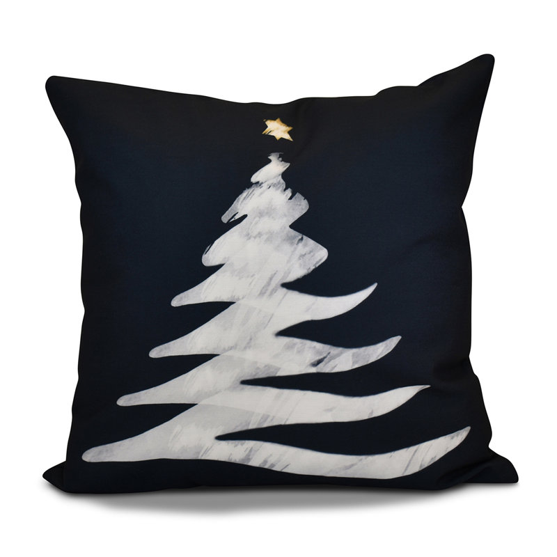 Holiday Wishes Reversible Throw Pillow, Navy Blue, 26" x 26"