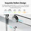 Double porte de douche coulissante à fermeture en douceur, 68-72 po * 76 po, verre trempé de 3/8 po-118139187