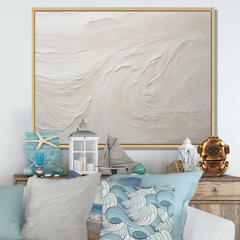 «Modern Beach Beige Sand Charm I», impression sur toile de bord de mer, impression sur toile, H 12 po x l 20 po, Naturel