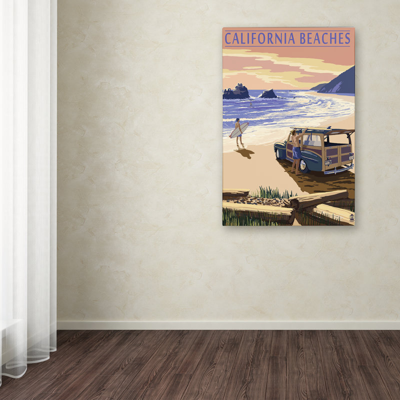 Publicité rétro sur toile Kadey «Travel 59», H 32 po x l 22 po x P 2 po