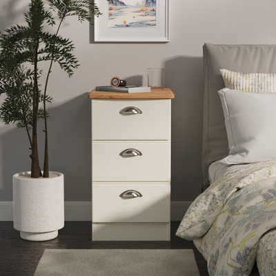 Fully Assembled Murier 3 Drawer Bedside Table