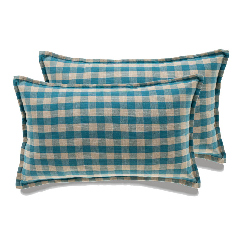 Housse de coussin Michael Penney Buffalo, Carreauté bleu, Plumes