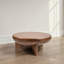 Table basse semi-sphérique en bois de manguier avec pieds solides