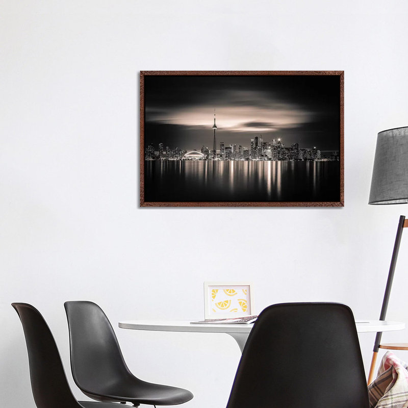 Toronto 1 Piece Wall Art on Canvas, 66.04cm H x 101.6cm W x 3.81cm D, Classic Brown Wood Floater Framed