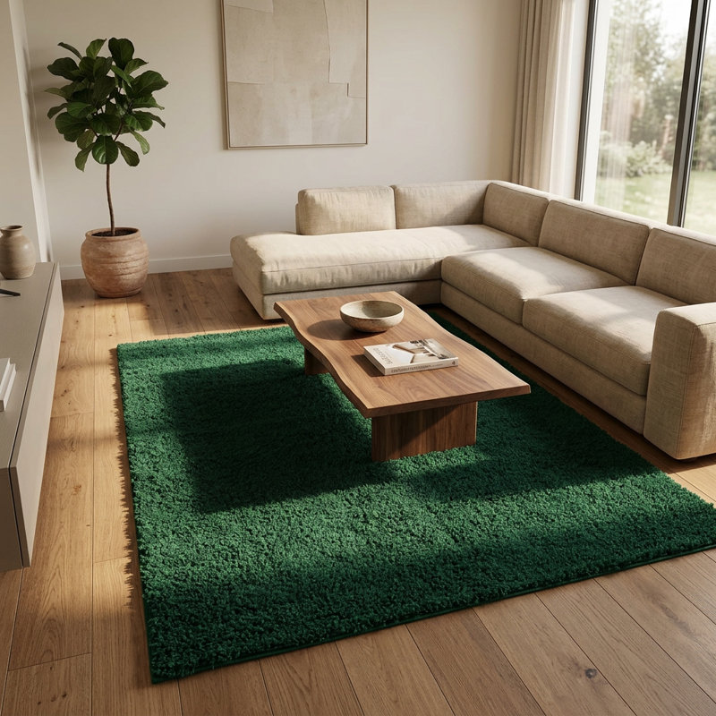 Adavia Shaggy Rug, Rectangle 160 x 230 cm, Green