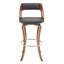 Tabouret de bar à hauteur de comptoir ou pivotant Brookson avec dossier ouvert en similicuir et bois de noyer-1341767937-1341767936