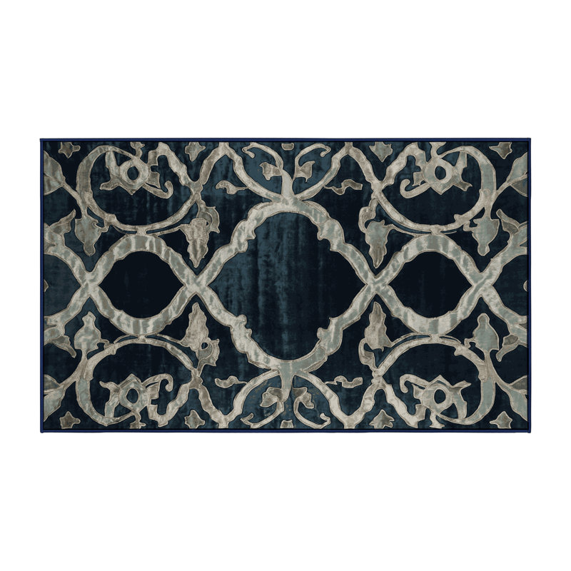 Tapis gris lavable à la machine, Rectangle 5 pi x 7 pi
