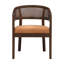 Chaise de salle à manger Stanley de style néoclassique moderne, avec accoudoirs de 66 cm (26 po), dossier incurvé et structure en bois d'hévéa massif.-135068423-135068424