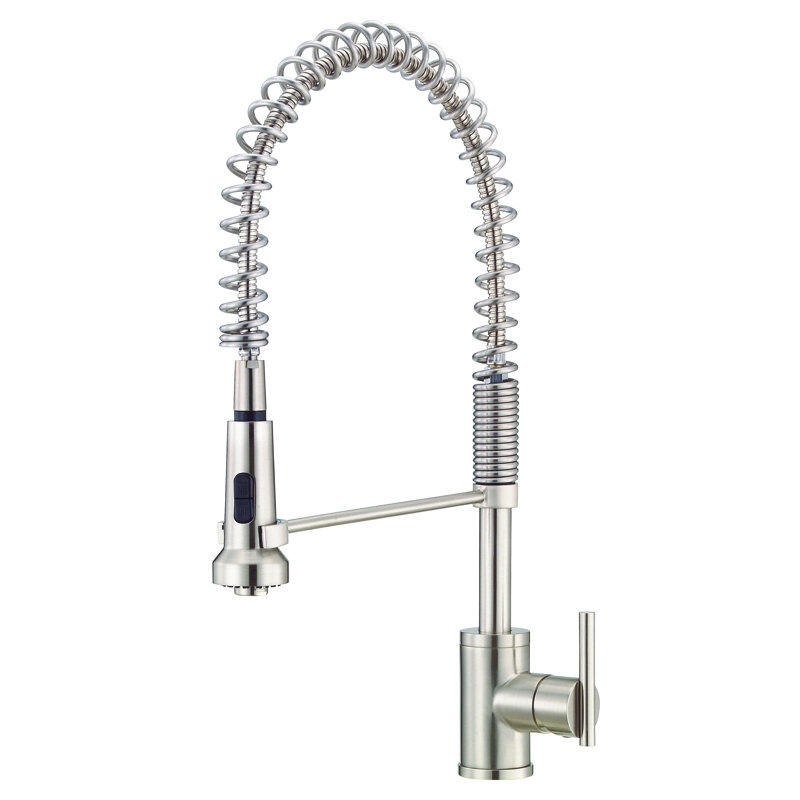 Parma Pull Down Single Handle Kitchen Faucet, Stainless Steel