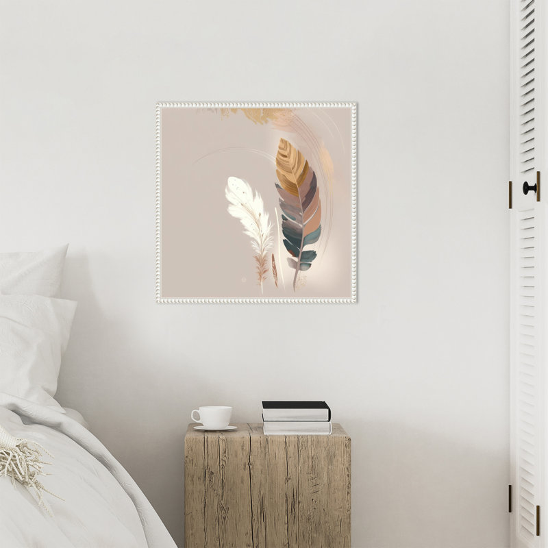 «Feathers Adrift» par Wrenn, reproduction d'art sur toile encadrée, H 22 po x l 22 po
