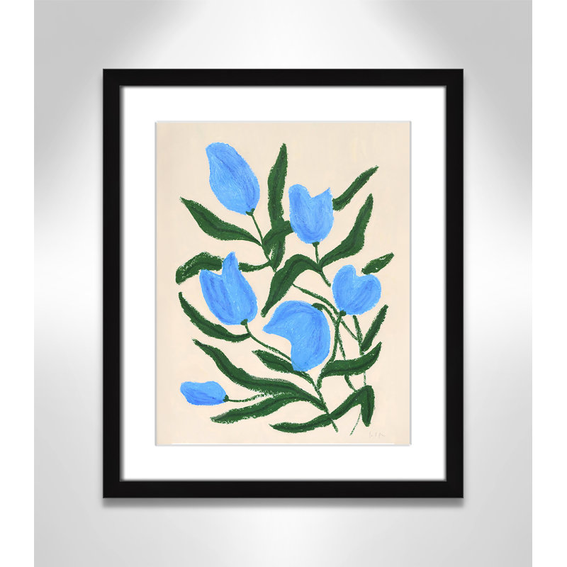 Imprimé de tulipes bleues par Camilla Bergqvist, H 19 po x l 16 po x P 1,25 po