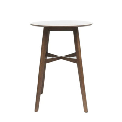 Table de bar ronde en bois Mid-Century