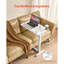 Table au-dessus du lit, table de chevet mobile avec bureau rabattable et 4 roulettes cachées, bureau à roulettes ajustable en hauteur et en angle avec porte-gobelet, bureau au-dessus du lit pour la maison, le bureau, le bureau, blanc