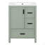 Meuble-lavabo moderne de 24 pouces avec lavabo en céramique, porte à fermeture douce, tablette de porte à double couche et 3 tiroirs-1906882149