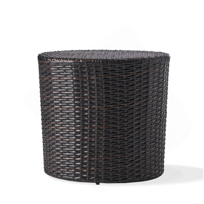 Kingstown RD Barrel Side Table,  Outdoor Wicker End Table