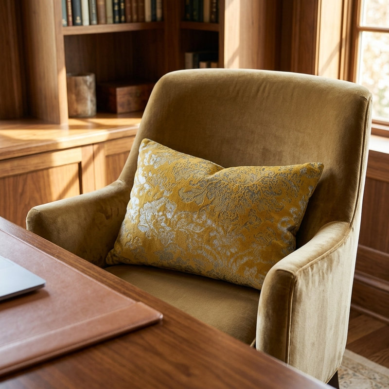 Coussin de luxe texturé Golden Cosmo, 20 po x 36 po, Coussin lombaire