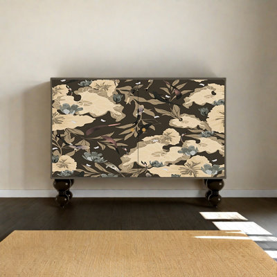 Armoire de rangement Vintage Floral 2 portes pour chambre