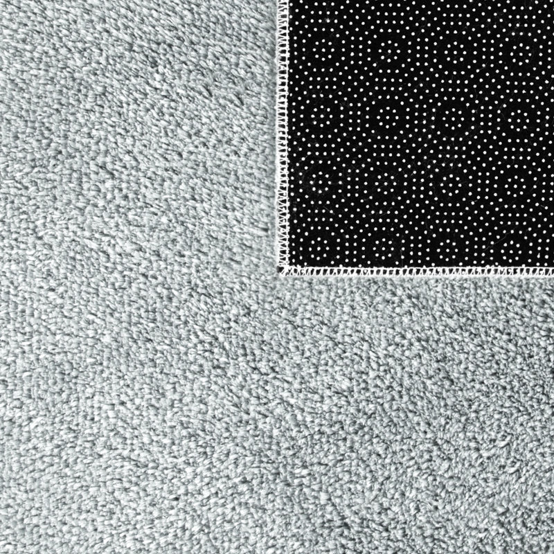 Tapis doux doux gris à poils courts et antidérapant, Tapis de couloir 3 pi 3 po x 6 pi 7 po, Gris