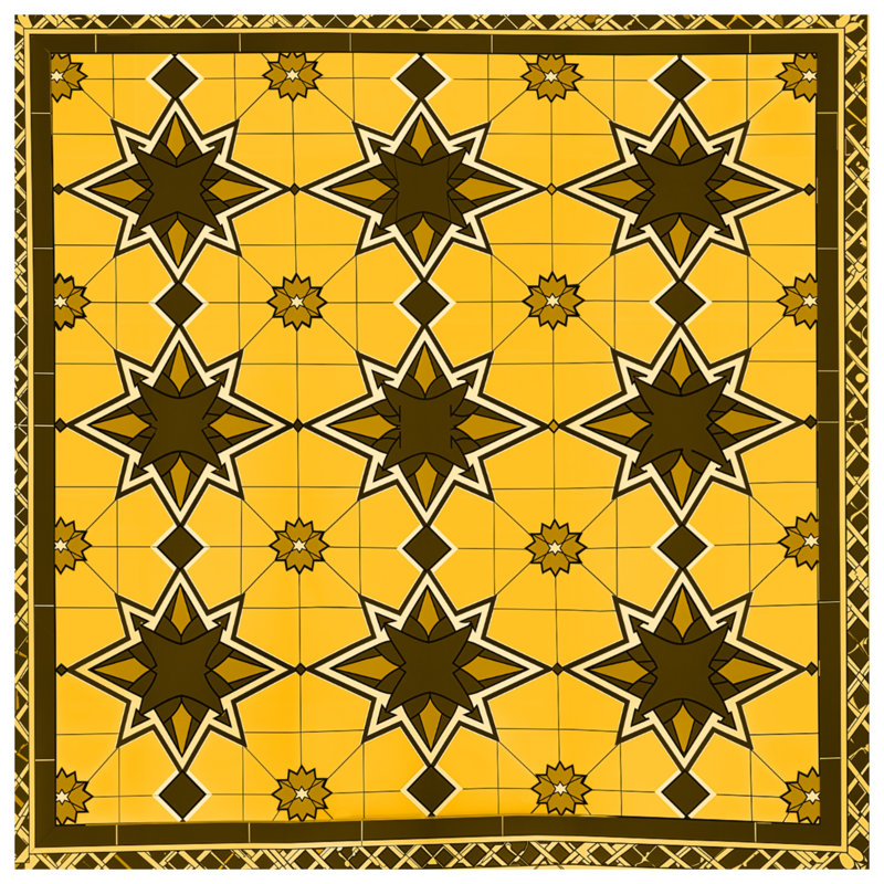 Yellow Star Pattern Comforter, Queen