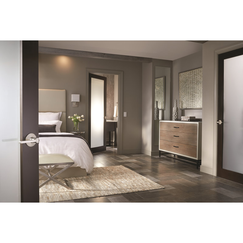 Latitude Non-Turning Lock Door Lever, Aged Bronze