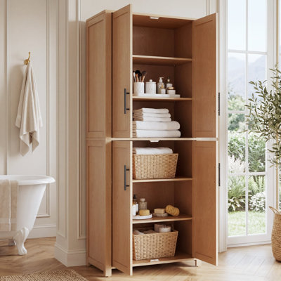 Glory 67" Solid Wood 4-Door Storage Cabinet
