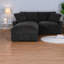 Canapés modulaires modernes modernes, canapé en polyester noir avec rangement pour salon compact