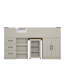 Limestone Tidore Single (3') Mid Sleeper Bed Frame with Built in Desk and Ladder-121262305