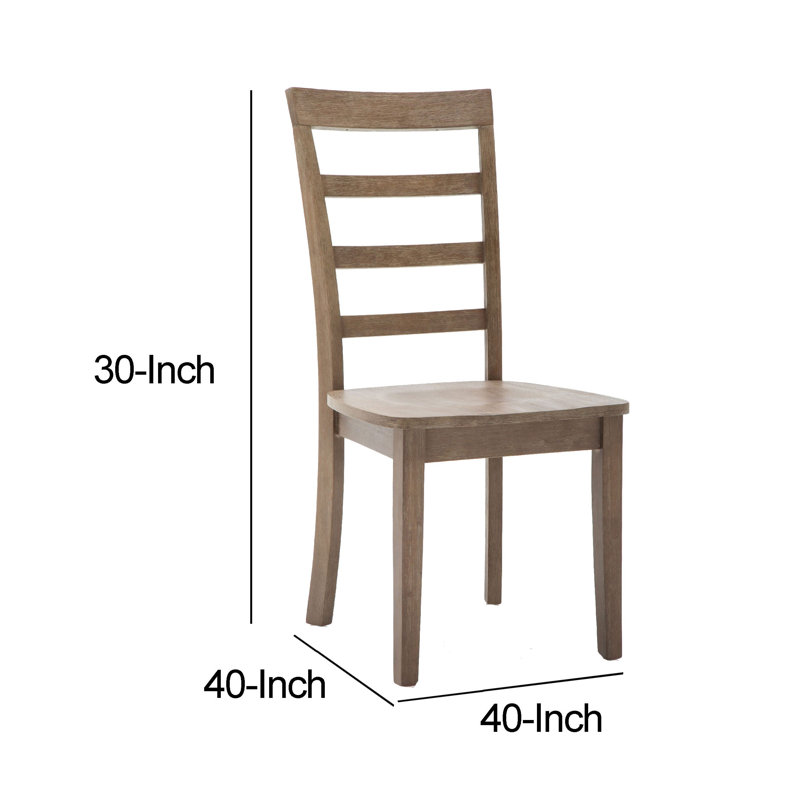 Minimalist Brown Rubberwood Ladderback Side Chair
