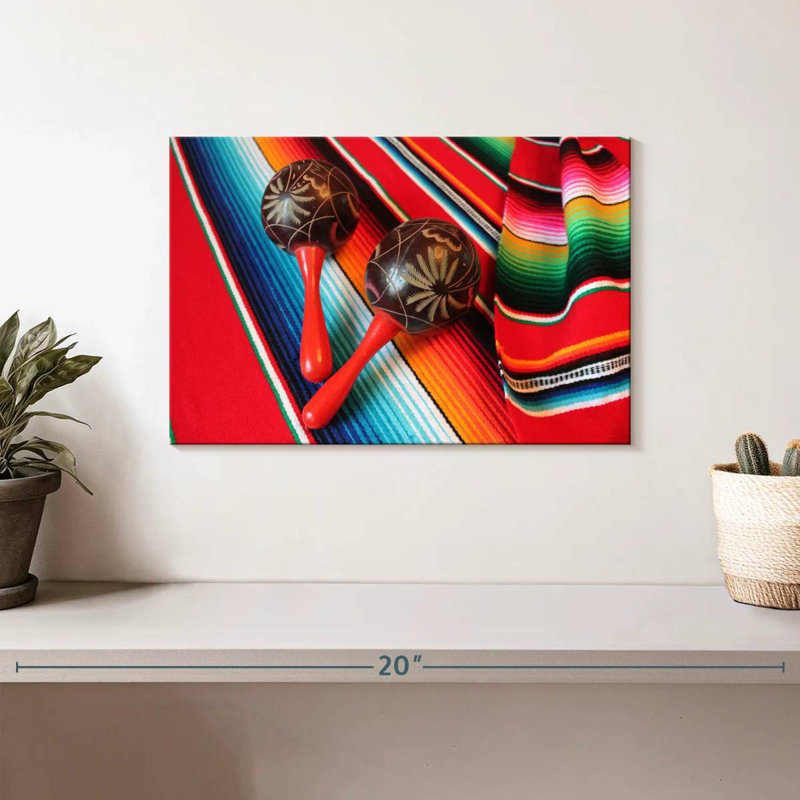 Abarca Mexican Maracas On Poncho, 8" H x 12" W