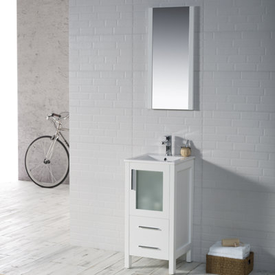 Ensemble de meuble-lavabo simple de 16 po avec miroir Mance