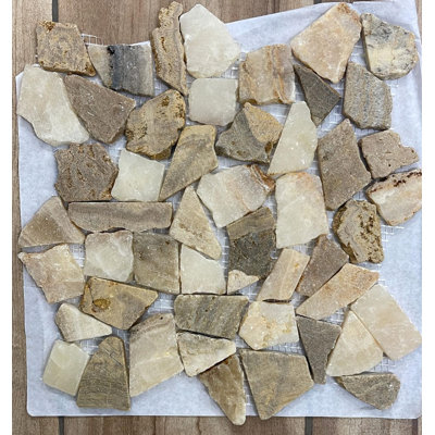 Carrelage CNK émaillé brun clair et quartz blanc