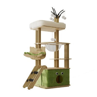 4 Tiers Cat Tree with Condons,Perch,Scratching Posts