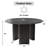 52" Round Black Oak Dining Table with 3 Legs Modern Kitchen Table with Solid Wood Base Seats 6 for Living Room Dining Room-1050188178-1050658392
