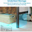 Structure de lit avec station de charge, structure de lit en métal léger avec tête de lit en bois, aucun sommier requis, pas de bruit, assemblage facile-871000535-871000555