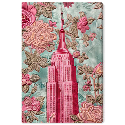 Velvet Empire State Building Canvas Fashion Prints by Art Remedy