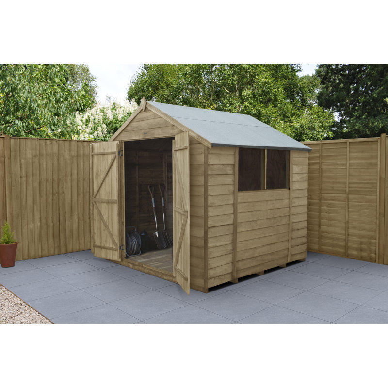 7 ft. W x 7 ft. D Solid Wood Garden Shed, No